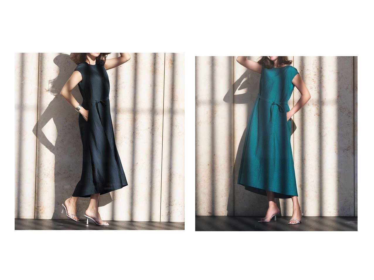 【DoCLASSE/ドゥクラッセ】清涼感と女性らしさを兼ね備えたシアーワンピースで夏を軽やかに おすすめ人気トレンドファッション通販アイテム インテリア・キッズ・メンズ・レディースファッション・服の通販 founy(ファニー) 　ファッション　Fashion　レディースファッション　WOMEN　ワンピース　Dress　NEW・新作・新着・新入荷　New Arrivals　シアー　Sheer　フェミニン　Feminine　フレア　Flare　ボーダー　Border　リボン　Ribbon　夏　Summer　ブルー系　Blue　|ID:crp329100000218549