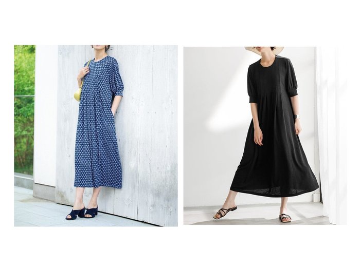 【DoCLASSE/ドゥクラッセ】紫外線も暑さもおしゃれにカット UVスラブのパフスリーブワンピース おすすめ人気トレンドファッション通販アイテム 人気、トレンドファッション・服の通販 founy(ファニー) 　ファッション　Fashion　レディースファッション　WOMEN　ワンピース　Dress　NEW・新作・新着・新入荷　New Arrivals　カットソー　Cut And Sew　スリーブ　Sleeve　フェミニン　Feminine　フォルム　Form　エレガント 上品　Elegant　人気　Popularity　夏　Summer　旅行　Travel　|ID:crp329100000218552