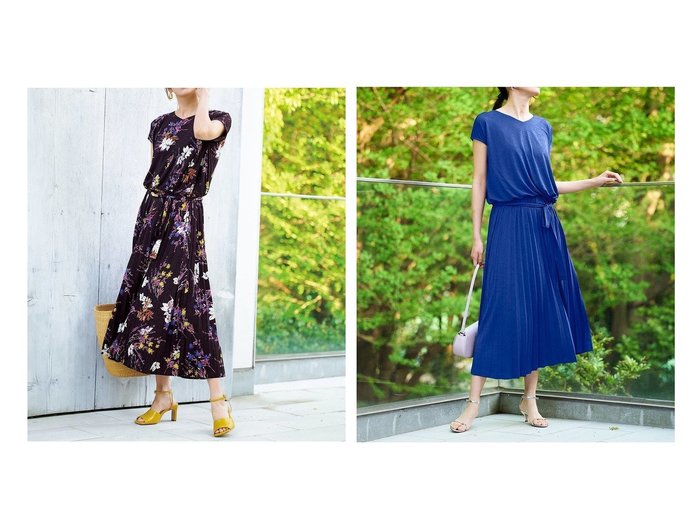 【DoCLASSE/ドゥクラッセ】涼しさと華やかさを両立する UVスラブ・プリーツワンピース おすすめ人気トレンドファッション通販アイテム 人気、トレンドファッション・服の通販 founy(ファニー) 　ファッション　Fashion　レディースファッション　WOMEN　ワンピース　Dress　NEW・新作・新着・新入荷　New Arrivals　カットソー　Cut And Sew　フォルム　Form　ブラウジング　Browsing　プリーツ　Pleats　人気　Popularity　切替　Switching　夏　Summer　旅行　Travel　|ID:crp329100000218553