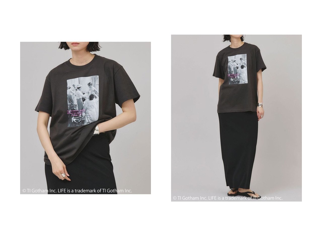 【Curensology/カレンソロジー】「LIFE PICTURE COLLECTION」別注フォトプリントTシャツ第二弾 おすすめ人気トレンドファッション通販アイテム インテリア・キッズ・メンズ・レディースファッション・服の通販 founy(ファニー) 　ファッション　Fashion　レディースファッション　WOMEN　トップス・カットソー　Tops/Tshirt　シャツ/ブラウス　Shirts/Blouses　ロング / Tシャツ　T-Shirts　カットソー　Cut and Sewn　おすすめ　Recommend　アクセサリー　Accessories　インナー　Inner　カットソー　Cut And Sew　ショート　Short　シンプル　Simple　ジャケット　Jacket　スペシャル　Special　スリーブ　Sleeve　フロント　Front　プリント　Print　モノトーン　Monotone　別注　Special Order　夏　Summer　NEW・新作・新着・新入荷　New Arrivals　春　Spring　洗える　Washable　ホワイト系　White　ブラック系　Black　|ID:crp329100000218587