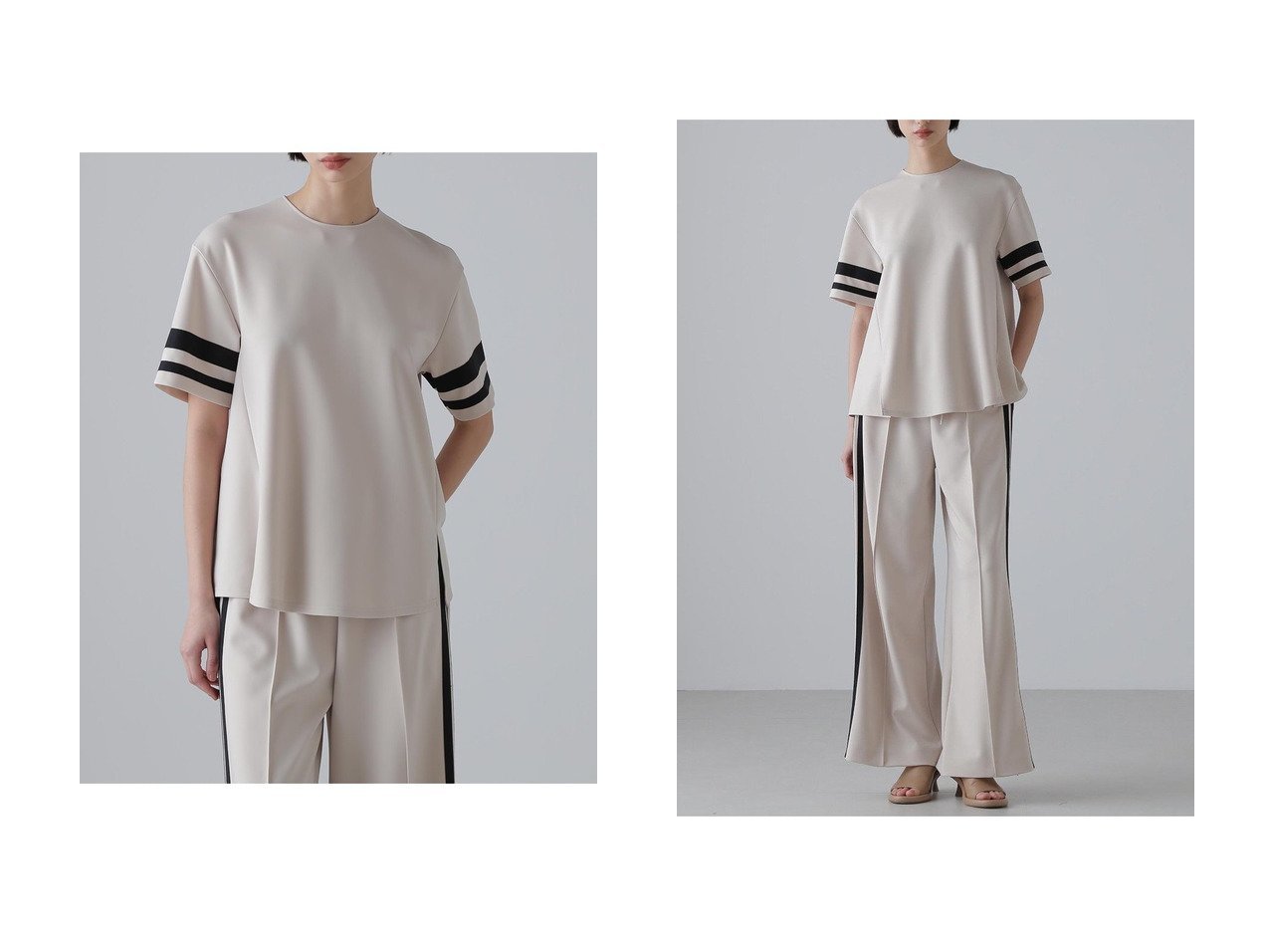 【ADORE/アドーア】カジュアルすぎず上品に着こなせる、ユーティリティーシリーズの配色トップス おすすめ人気トレンドファッション通販アイテム インテリア・キッズ・メンズ・レディースファッション・服の通販 founy(ファニー) 　ファッション　Fashion　レディースファッション　WOMEN　トップス・カットソー　Tops/Tshirt　シャツ/ブラウス　Shirts/Blouses　ロング / Tシャツ　T-Shirts　カットソー　Cut and Sewn　グログラン　Grosgrain　ショート　Short　スリーブ　Sleeve　フォルム　Form　NEW・新作・新着・新入荷　New Arrivals　ホワイト系　White　ベージュ系　Beige　|ID:crp329100000218605