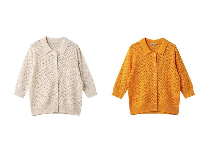 【Whim Gazette/ウィムガゼット】夏の主役にぴったりな透け感レースポロニットで爽やかフェミニンコーデ おすすめ人気トレンドファッション通販アイテム 人気、トレンドファッション・服の通販 founy(ファニー) 　ファッション　Fashion　レディースファッション　WOMEN　トップス・カットソー　Tops/Tshirt　ニット　Knit Tops　プルオーバー　Pullover　クラシカル　Classical　サマー　Summer　デニム　Denim　レース　Race　今季　This Season　夏　Summer　NEW・新作・新着・新入荷　New Arrivals　羽織　Haori　|ID:crp329100000218701