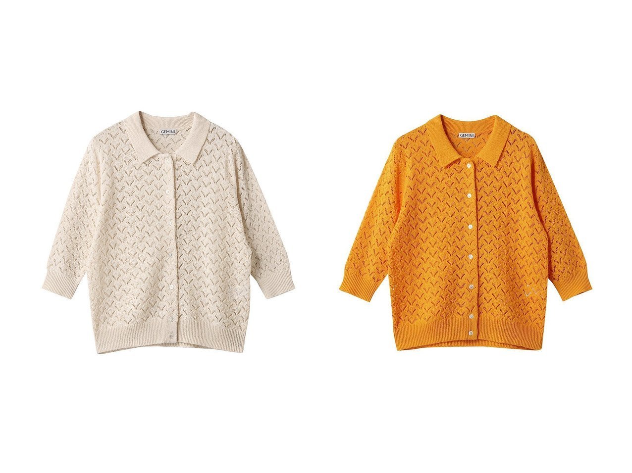 【Whim Gazette/ウィムガゼット】夏の主役にぴったりな透け感レースポロニットで爽やかフェミニンコーデ おすすめ人気トレンドファッション通販アイテム インテリア・キッズ・メンズ・レディースファッション・服の通販 founy(ファニー) 　ファッション　Fashion　レディースファッション　WOMEN　トップス・カットソー　Tops/Tshirt　ニット　Knit Tops　プルオーバー　Pullover　クラシカル　Classical　サマー　Summer　デニム　Denim　レース　Race　今季　This Season　夏　Summer　NEW・新作・新着・新入荷　New Arrivals　羽織　Haori　ホワイト系　White　ブラウン系　Brown　ピンク系　Pink　|ID:crp329100000218701