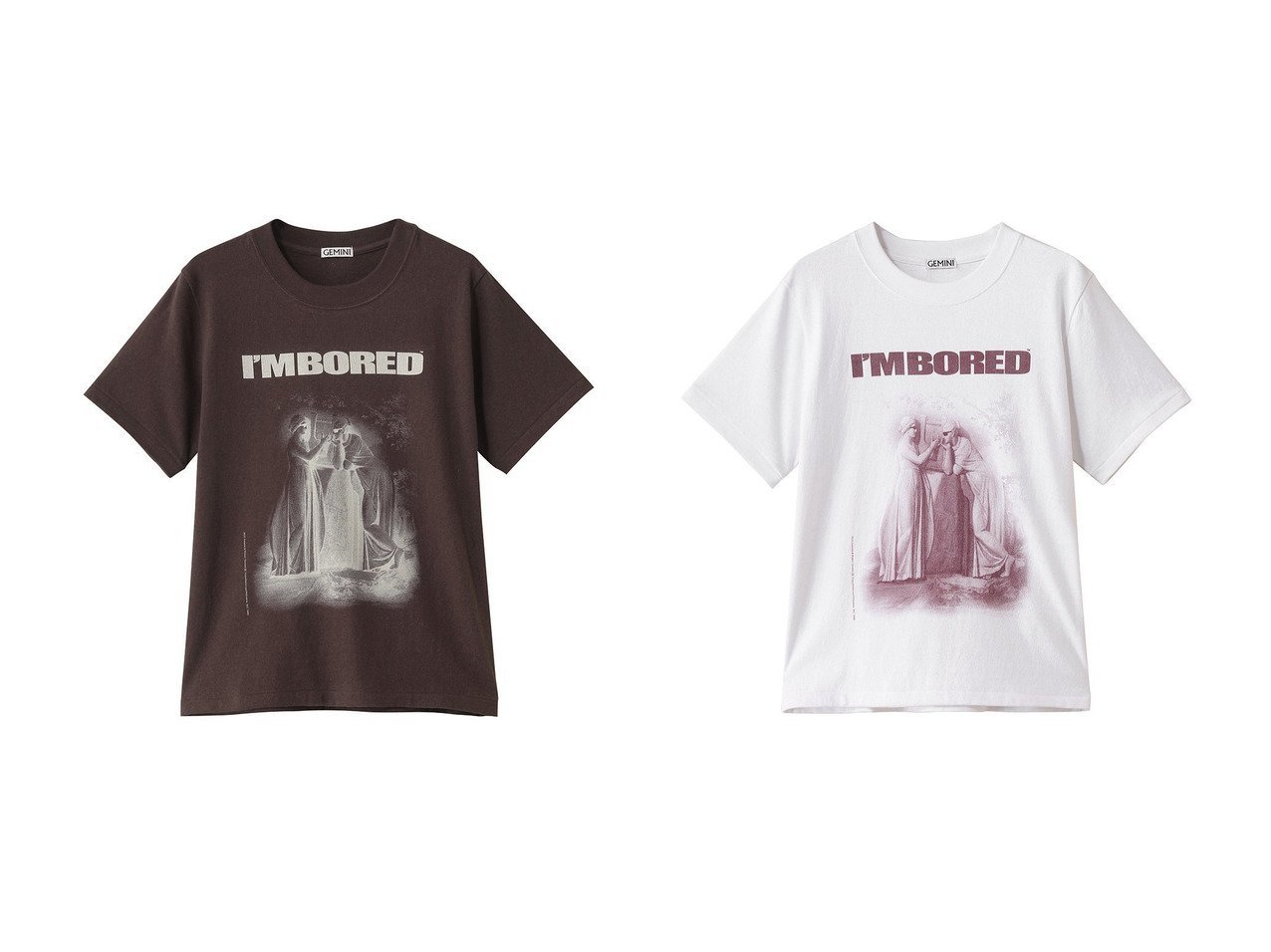 【Whim Gazette/ウィムガゼット】コーデにひとさじの遊び心を プリントTシャツで魅せる夏の新定番 おすすめ人気トレンドファッション通販アイテム インテリア・キッズ・メンズ・レディースファッション・服の通販 founy(ファニー) 　ファッション　Fashion　レディースファッション　WOMEN　トップス・カットソー　Tops/Tshirt　シャツ/ブラウス　Shirts/Blouses　ロング / Tシャツ　T-Shirts　カットソー　Cut and Sewn　コンパクト　Compact　ショート　Short　スリーブ　Sleeve　プリント　Print　NEW・新作・新着・新入荷　New Arrivals　無地　Plain Color　ブラウン系　Brown　ホワイト系　White　|ID:crp329100000218702