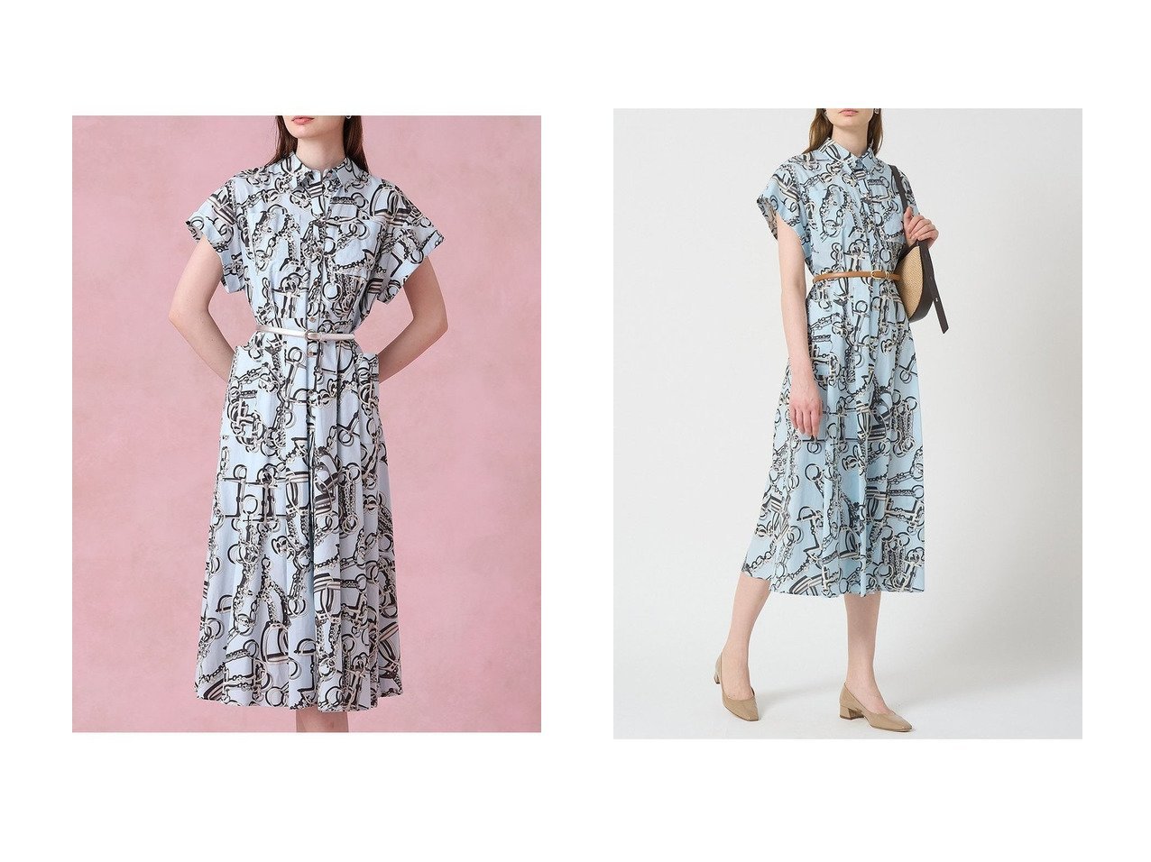 【ANAYI/アナイ】華やかさと清涼感をまとう イタリア製プリントのシャツワンピース おすすめ人気トレンドファッション通販アイテム インテリア・キッズ・メンズ・レディースファッション・服の通販 founy(ファニー) 　ファッション　Fashion　レディースファッション　WOMEN　ワンピース　Dress　チュニック　Tunic　キャミソール　Camisole　グラデーション　Gradation　ショルダー　Shoulder　チェーン　Chain　チュニック　Tunic　ドロップ　Drop　ブロード　Broad　プリント　Print　ペチコート　Petticoat　ポケット　Pocket　エレガント 上品　Elegant　NEW・新作・新着・新入荷　New Arrivals　グリーン系　Green　|ID:crp329100000218703