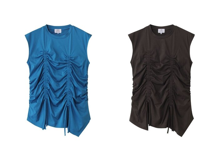 【LANVIN en Bleu/ランバン オン ブルー】アシンメトリーギャザーが映える アレンジ自在なカットソーで華やかさをプラス おすすめ人気トレンドファッション通販アイテム 人気、トレンドファッション・服の通販 founy(ファニー) ファッション Fashion レディースファッション WOMEN トップス・カットソー Tops/Tshirt キャミソール / ノースリーブ No Sleeves シャツ/ブラウス Shirts/Blouses ロング / Tシャツ T-Shirts カットソー Cut and Sewn アシンメトリー Asymmetry イレギュラー Irregular キャミソール Camisole ギャザー Gather タンク Tank バランス Balance NEW・新作・新着・新入荷 New Arrivals 無地 Plain Color |ID:crp329100000218736