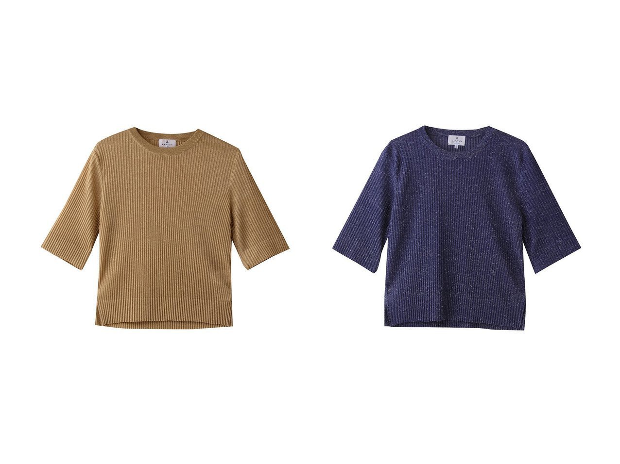 【LANVIN en Bleu/ランバン オン ブルー】繊細プリーツで魅せる上品シルエット ハーフスリーブニットで大人の余裕を演出 おすすめ人気トレンドファッション通販アイテム インテリア・キッズ・メンズ・レディースファッション・服の通販 founy(ファニー) 　ファッション　Fashion　レディースファッション　WOMEN　トップス・カットソー　Tops/Tshirt　ニット　Knit Tops　プルオーバー　Pullover　バランス　Balance　プリーツ　Pleats　今季　This Season　NEW・新作・新着・新入荷　New Arrivals　ブルー系　Blue　シルバー系　Silver　ブラック系　Black　|ID:crp329100000218739
