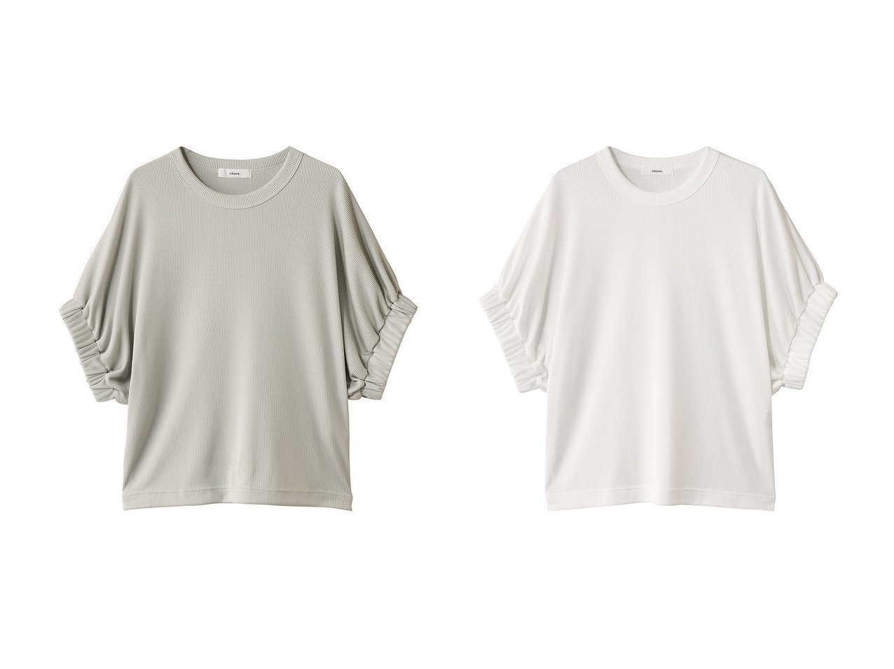 【ebure/エブール】上品な光沢とやさしい肌触りを両立したテレコカットソー おすすめ人気トレンドファッション通販アイテム インテリア・キッズ・メンズ・レディースファッション・服の通販 founy(ファニー) 　ファッション　Fashion　レディースファッション　WOMEN　トップス・カットソー　Tops/Tshirt　シャツ/ブラウス　Shirts/Blouses　ロング / Tシャツ　T-Shirts　カットソー　Cut and Sewn　2025年　2025　おすすめ　Recommend　カットソー　Cut And Sew　ギャザー　Gather　ショート　Short　スリーブ　Sleeve　テレコ　Tereko　ブラウジング　Browsing　ボトム　Bottom　A/W・秋冬　Aw・Autumn/Winter・Fw・Fall-Winter　ホワイト系　White　グリーン系　Green　ブルー系　Blue　|ID:crp329100000218778