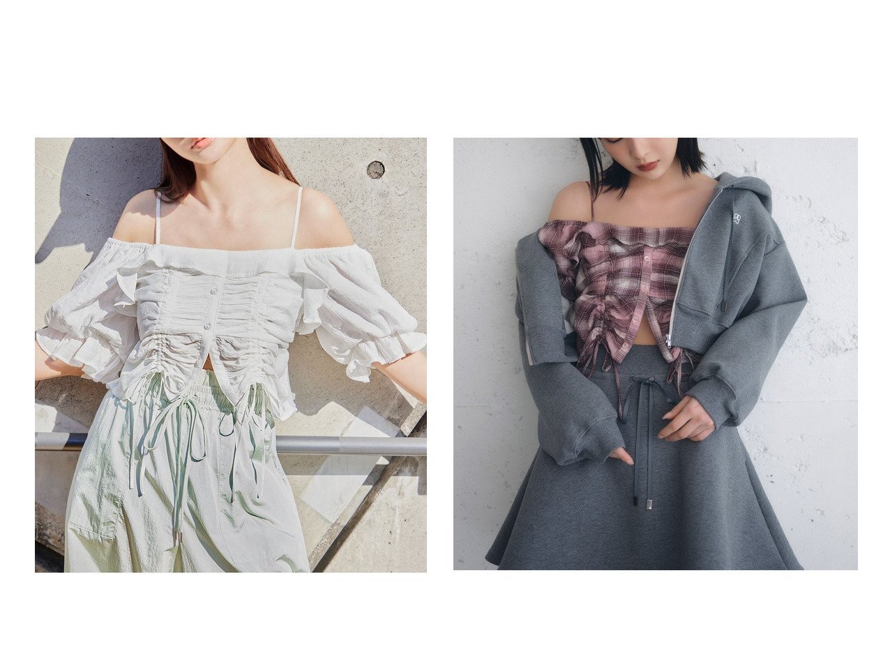 【SNIDEL/スナイデル】ディテールにときめく、華やかクロップド丈キャミブラウスでガーリースタイルを満喫 おすすめ人気トレンドファッション通販アイテム インテリア・キッズ・メンズ・レディースファッション・服の通販 founy(ファニー) 　ファッション　Fashion　レディースファッション　WOMEN　トップス・カットソー　Tops/Tshirt　シャツ/ブラウス　Shirts/Blouses　ウェーブ　Wave　オフショル　Off Shoulder　ガーリー　Girly　キャミソール　Camisole　ギャザー　Gather　クロップド　Cropped　シャーリング　Shirring　スポーティ　Sporty　チェック　Check　チュール　Tulle　デニム　Denim　バルーン　Balloon　フィット　Fit　フリル　Frills　フレア　Flare　無地　Plain Color　ラップ　Wrap　ワイド　Wide　ワッシャー　Washer　おすすめ　Recommend　|ID:crp329100000218788