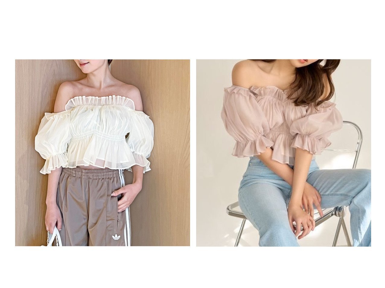 【SNIDEL/スナイデル】春色シフォンが映える、華やかギャザーオフショルブラウスで女性らしさを格上げ おすすめ人気トレンドファッション通販アイテム インテリア・キッズ・メンズ・レディースファッション・服の通販 founy(ファニー) 　ファッション　Fashion　レディースファッション　WOMEN　トップス・カットソー　Tops/Tshirt　シャツ/ブラウス　Shirts/Blouses　エレガント 上品　Elegant　オフショル　Off Shoulder　シフォン　Chiffon　シャーリング　Shirring　デコルテ　Decolletage　トレンド　Trend　バランス　Balance　フィット　Fit　フラワー　Flower　フリル　Frills　フレア　Flare　プリント　Print　プリーツ　Pleats　春　Spring　無地　Plain Color　|ID:crp329100000218790