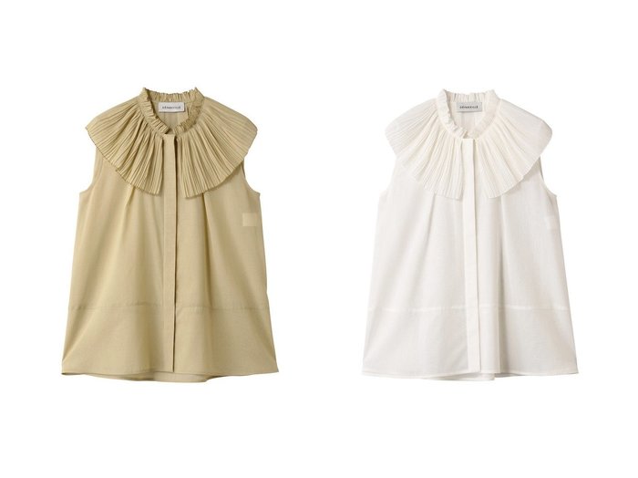 【DEPAREILLE/デパリエ】プリーツカラーが華やぐ主役級ノースリーブブラウス 夏の装いに上品な抜け感をプラス おすすめ人気トレンドファッション通販アイテム 人気、トレンドファッション・服の通販 founy(ファニー) ファッション Fashion レディースファッション WOMEN トップス・カットソー Tops/Tshirt キャミソール / ノースリーブ No Sleeves シャツ/ブラウス Shirts/Blouses インナー Inner カーディガン Cardigan シアー Sheer ジャケット Jacket ノースリーブ No Sleeve プリーツ Pleats 夏 Summer NEW・新作・新着・新入荷 New Arrivals |ID:crp329100000218815