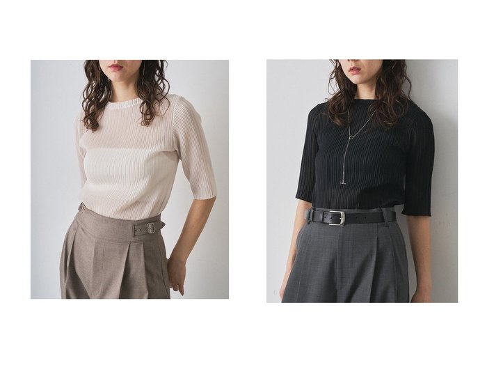 【Whim Gazette/ウィムガゼット】大人の抜け感を纏う、上品シアープリーツトップス おすすめ人気トレンドファッション通販アイテム 人気、トレンドファッション・服の通販 founy(ファニー) ファッション Fashion レディースファッション WOMEN トップス・カットソー Tops/Tshirt シャツ/ブラウス Shirts/Blouses ロング / Tシャツ T-Shirts プルオーバー Pullover カットソー Cut and Sewn カットソー Cut And Sew ショート Short シンプル Simple スリーブ Sleeve トレンド Trend ハーフ Half プリーツ Pleats エレガント 上品 Elegant 半袖 Short Sleeve NEW・新作・新着・新入荷 New Arrivals |ID:crp329100000218886