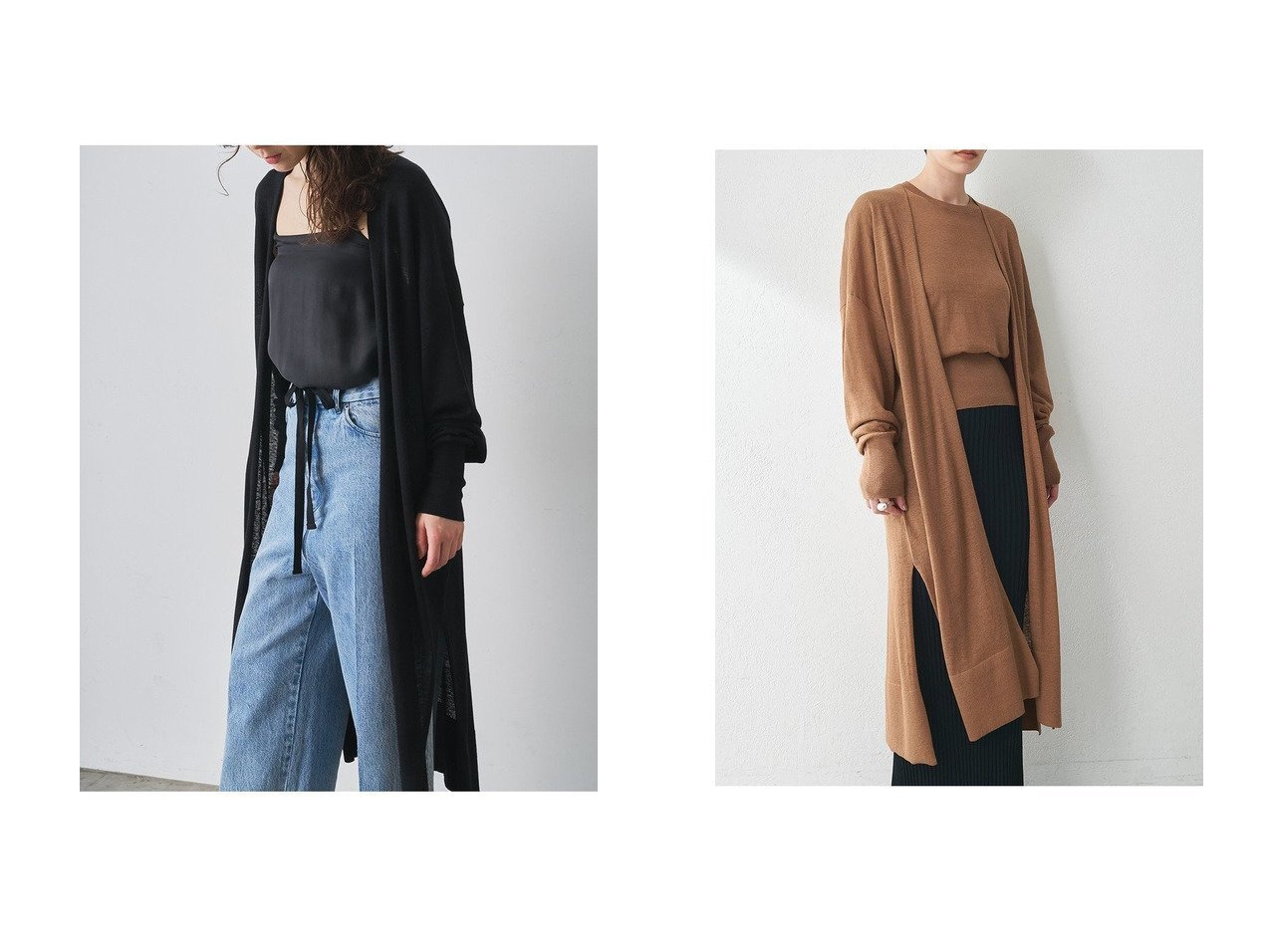 【Whim Gazette/ウィムガゼット】軽やかに纏う、シルクリネンのロングカーディガン おすすめ人気トレンドファッション通販アイテム インテリア・キッズ・メンズ・レディースファッション・服の通販 founy(ファニー) 　ファッション　Fashion　レディースファッション　WOMEN　トップス・カットソー　Tops/Tshirt　ニット　Knit Tops　カーディガン　Cardigans　おすすめ　Recommend　アンサンブル　Ensemble　カーディガン　Cardigan　サマー　Summer　シルク　Silk　スリット　Slit　ベーシック　Basic　リネン　Linen　リラックス　Relax　ロング　Long　エレガント 上品　Elegant　夏　Summer　NEW・新作・新着・新入荷　New Arrivals　ブラック系　Black　|ID:crp329100000218889