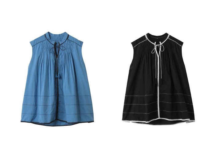 【HOUSE OF LOTUS/ハウス オブ ロータス】ハンドステッチとラダーステッチが際立つ バンドカラーノースリーブブラウス おすすめ人気トレンドファッション通販アイテム 人気、トレンドファッション・服の通販 founy(ファニー) ファッション Fashion レディースファッション WOMEN トップス・カットソー Tops/Tshirt キャミソール / ノースリーブ No Sleeves シャツ/ブラウス Shirts/Blouses インド India ギャザー Gather ノースリーブ No Sleeve ハンド Hand バランス Balance パイピング Piping NEW・新作・新着・新入荷 New Arrivals |ID:crp329100000218926
