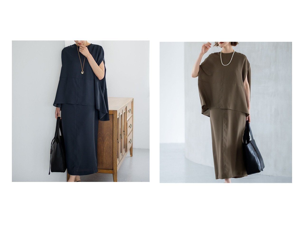 【NIJYUSANKU/23区】上品シルエットで魅せる、夏の涼やかアンサンブルセット おすすめ人気トレンドファッション通販アイテム インテリア・キッズ・メンズ・レディースファッション・服の通販 founy(ファニー) 　ファッション　Fashion　レディースファッション　WOMEN　ワンピース　Dress　アンサンブル　Ensemble　エレガント 上品　Elegant　春　Spring　シアー　Sheer　スリット　Slit　ドレープ　Drape　フォルム　Form　レギュラー　Regular　S/S・春夏　Ss・Spring/Summer　NEW・新作・新着・新入荷　New Arrivals　夏　Summer　旅行　Travel　結婚式　Wedding Ceremony　二次会　Wedding Party　2025年　2025　2025春夏・S/S　Ss,Spring/Summer,2025　ブラック系　Black　|ID:crp329100000218947