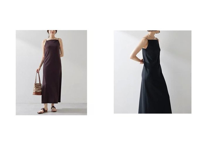 【Whim Gazette/ウィムガゼット】美しいシルエットを叶えるカップ付きIラインキャミワンピース おすすめ人気トレンドファッション通販アイテム 人気、トレンドファッション・服の通販 founy(ファニー) 　ファッション　Fashion　レディースファッション　WOMEN　ワンピース　Dress　2025年　2025　2025春夏・S/S　Ss,Spring/Summer,2025　インナー　Inner　エレガント 上品　Elegant　ジャージー　Jersey　ジョーゼット　Georgette　スクエア　Square　ストレッチ　Stretch　今季　This Season　|ID:crp329100000219128