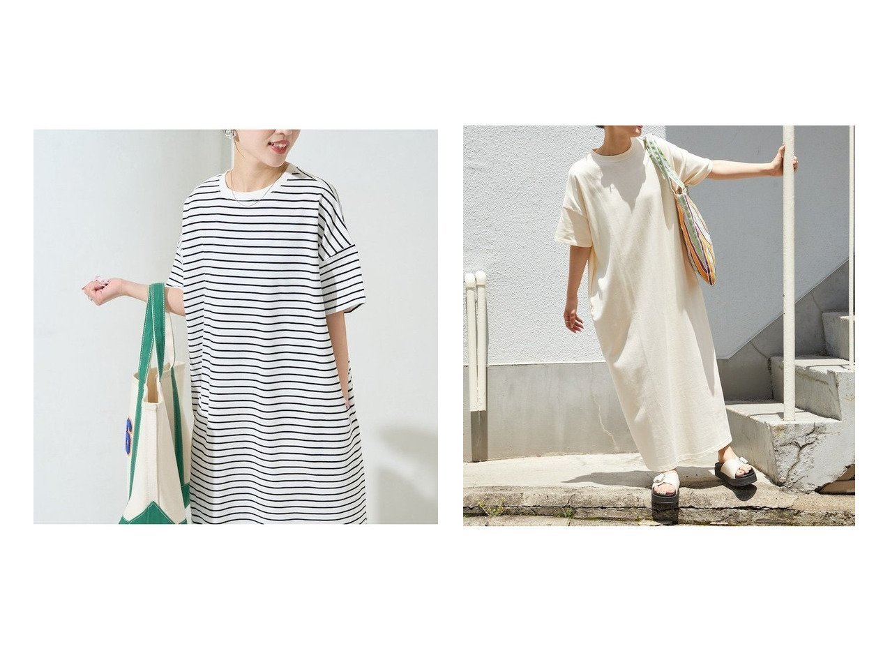 【FREAK'S STORE/フリークスストア】1枚で着映える！リラックス感満点のTシャツワンピース おすすめ人気トレンドファッション通販アイテム インテリア・キッズ・メンズ・レディースファッション・服の通販 founy(ファニー) 　ファッション　Fashion　レディースファッション　WOMEN　ワンピース　Dress　シャツワンピース　Shirt Dresses　2025年　2025　2025春夏・S/S　Ss,Spring/Summer,2025　おすすめ　Recommend　イエロー　Yellow　ベーシック　Basic　ボックス　Box　ボーダー　Border　ポケット　Pocket　リラックス　Relax　人気　Popularity　今季　This Season　夏　Summer　定番　Standard　S/S・春夏　Ss・Spring/Summer　ホワイト系　White　ブラック系　Black　ブラウン系　Brown　オレンジ系　Orange　イエロー系　Yellow　ブルー系　Blue　|ID:crp329100000219140