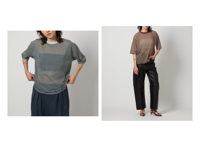 【BEAUTY&YOUTH / UNITED ARROWS/ビューティ&ユース ユナイテッドアローズ】シアー感が今っぽい 軽やかボーダーTシャツ おすすめ人気トレンドファッション通販アイテム 人気、トレンドファッション・服の通販 founy(ファニー) 　ファッション　Fashion　レディースファッション　WOMEN　トップス・カットソー　Tops/Tshirt　シャツ/ブラウス　Shirts/Blouses　ロング / Tシャツ　T-Shirts　インナー　Inner　シアー　Sheer　ボーダー　Border　|ID:crp329100000219142