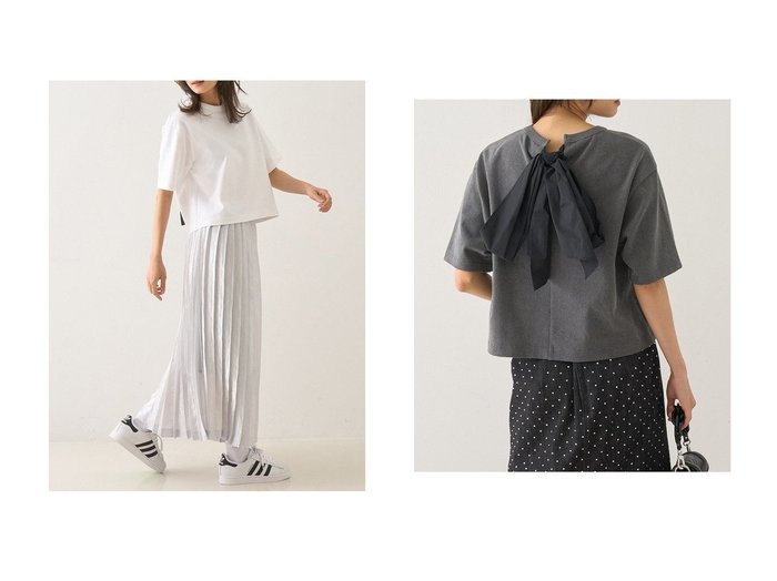 【DESIGN WORKS/デザイン ワークス】後ろ姿に華を添えるバックリボンTシャツ おすすめ人気トレンドファッション通販アイテム 人気、トレンドファッション・服の通販 founy(ファニー) ファッション Fashion レディースファッション WOMEN トップス・カットソー Tops/Tshirt シャツ/ブラウス Shirts/Blouses ロング / Tシャツ T-Shirts カットソー Cut and Sewn ショート Short スリーブ Sleeve タフタ Taffeta デニム Denim リボン Ribbon ヴィンテージ Vintage NEW・新作・新着・新入荷 New Arrivals |ID:crp329100000219212