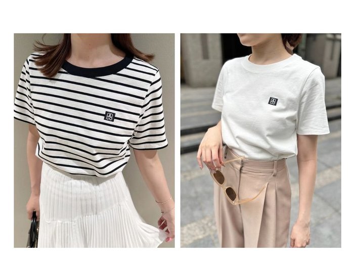 【SNIDEL/スナイデル】胸元のロゴが洗練を添える、着回し自在なコンパクトTシャツ おすすめ人気トレンドファッション通販アイテム 人気、トレンドファッション・服の通販 founy(ファニー) ファッション Fashion レディースファッション WOMEN トップス・カットソー Tops/Tshirt シャツ/ブラウス Shirts/Blouses ロング / Tシャツ T-Shirts エレガント 上品 Elegant コンパクト Compact シンプル Simple ビスチェ Bustier ボーダー Border ワンポイント One Point |ID:crp329100000219261