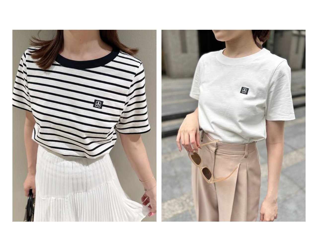 【SNIDEL/スナイデル】胸元のロゴが洗練を添える、着回し自在なコンパクトTシャツ おすすめ人気トレンドファッション通販アイテム インテリア・キッズ・メンズ・レディースファッション・服の通販 founy(ファニー) 　ファッション　Fashion　レディースファッション　WOMEN　トップス・カットソー　Tops/Tshirt　シャツ/ブラウス　Shirts/Blouses　ロング / Tシャツ　T-Shirts　エレガント 上品　Elegant　コンパクト　Compact　シンプル　Simple　ビスチェ　Bustier　ボーダー　Border　ワンポイント　One Point　|ID:crp329100000219261