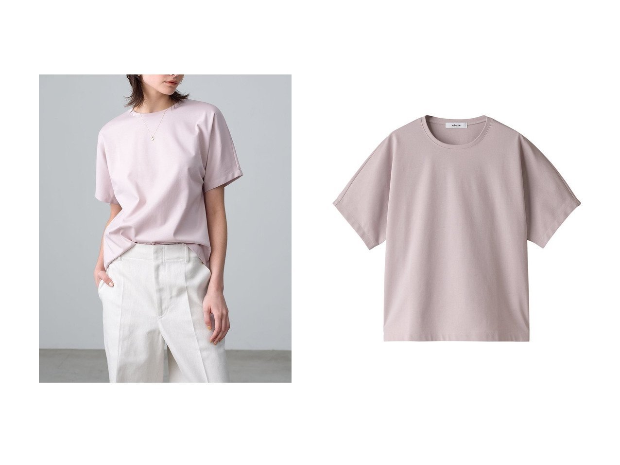 【ebure/エブール】極上の肌ざわりと洗練シルエット、大人ピンクが魅力のエルショップ別注カットソー おすすめ人気トレンドファッション通販アイテム インテリア・キッズ・メンズ・レディースファッション・服の通販 founy(ファニー) 　ファッション　Fashion　レディースファッション　Ladies' Fashion Online　トップス・カットソー　Tops/Tshirt　シャツ/ブラウス　Shirts/Blouses　ロング / Tシャツ　T-Shirts　カットソー　Cut and Sewn　イタリア　Italy　春　Spring　カットソー　Cut And Sew　ショート　Short　シンプル　Simple　スリーブ　Sleeve　定番　Standard　なめらか　Smooth　別注　Special Order　S/S・春夏　Ss・Spring/Summer　夏　Summer　レッド系　Red　|ID:crp329100000219267