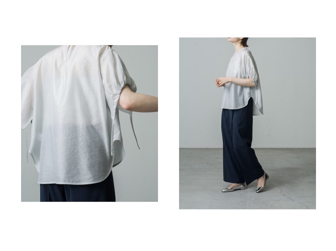 【ebure/エブール】パフ袖×シアーで魅せる バランス美のアップデートブラウス おすすめ人気トレンドファッション通販アイテム インテリア・キッズ・メンズ・レディースファッション・服の通販 founy(ファニー) 　ファッション　Fashion　レディースファッション　Ladies' Fashion Online　トップス・カットソー　Tops/Tshirt　シャツ/ブラウス　Shirts/Blouses　2025年　2025　シアー　Sheer　ショート　Short　シルク　Silk　スリーブ　Sleeve　トレンド　Trend　バランス　Balance　フェミニン　Feminine　エレガント 上品　Elegant　人気　Popularity　A/W・秋冬　Aw・Autumn/Winter・Fw・Fall-Winter　ブルー系　Blue　グレー系　Gray　|ID:crp329100000219278