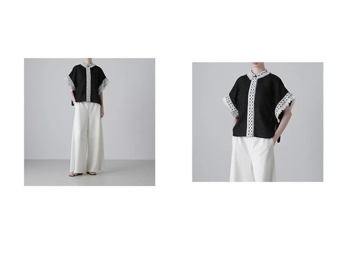 【ADORE/アドーア】透け感と立体感が美しい レーシーメッシュのツイードブラウス おすすめ人気トレンドファッション通販アイテム 人気、トレンドファッション・服の通販 founy(ファニー) 　ファッション　Fashion　レディースファッション　Ladies' Fashion Online　トップス・カットソー　Tops/Tshirt　シャツ/ブラウス　Shirts/Blouses　おすすめ　Recommend　カフス　Cuffs　スタンダード　Standard　チェック　Check　ツィード　Tweed　ツイード　Tweed　フィット　Fit　レース　Race　夏　Summer　春　Spring　S/S・春夏　Ss・Spring/Summer　羽織　Haori　|ID:crp329100000219296