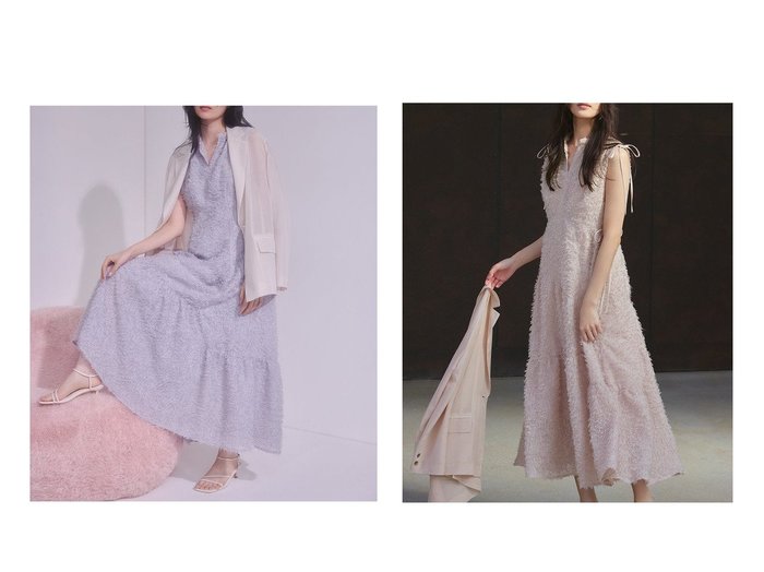 【FRAY I.D/フレイ アイディー】軽やかなシアー感と立体シルエットが魅力 洗練されたカットジャガードワンピース おすすめ人気トレンドファッション通販アイテム 人気、トレンドファッション・服の通販 founy(ファニー) ファッション Fashion レディースファッション Ladies' Fashion Online ワンピース Dress アシンメトリー Asymmetry インナー Inner エレガント 上品 Elegant 春 Spring カットジャガード Cut Jacquard キャミソール Camisole シアー Sheer スキッパー Skipper スタンド Stand 人気 Popularity メタル Metal リボン Ribbon リュクス Luxe S/S・春夏 Ss・Spring/Summer 夏 Summer |ID:crp329100000219306