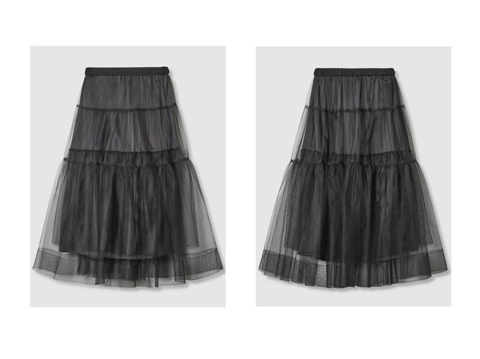 【allureville/アルアバイル】華やかさ際立つ、ドラマティックチュールスカート おすすめ人気トレンドファッション通販アイテム 人気、トレンドファッション・服の通販 founy(ファニー) 　ファッション　Fashion　レディースファッション　Ladies' Fashion Online　スカート　Skirt　ロングスカート　Long Skirt　チュール　Tulle　フェミニン　Feminine　ロング　Long　NEW・新作・新着・新入荷　New Arrivals　|ID:crp329100000219385