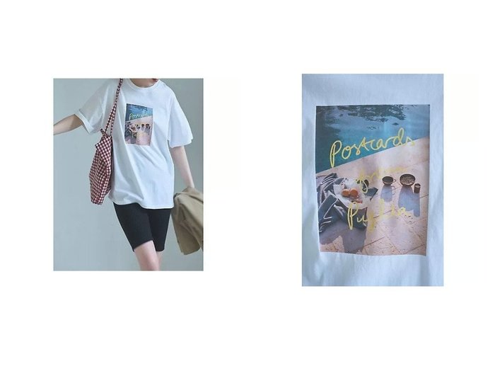 【marjour/マージュール】リゾート気分を纏う、ポストカード風フォトプリントTシャツ おすすめ人気トレンドファッション通販アイテム 人気、トレンドファッション・服の通販 founy(ファニー) ファッション Fashion レディースファッション Ladies' Fashion Online インナー Inner グラス Glass グラフィック Graphic ショート Short ジャケット Jacket ストレッチ Stretch デニム Denim パウダー Powder プリント Print ポケット Pocket リゾート Resort リラックス Relax 夏 Summer |ID:crp329100000219389