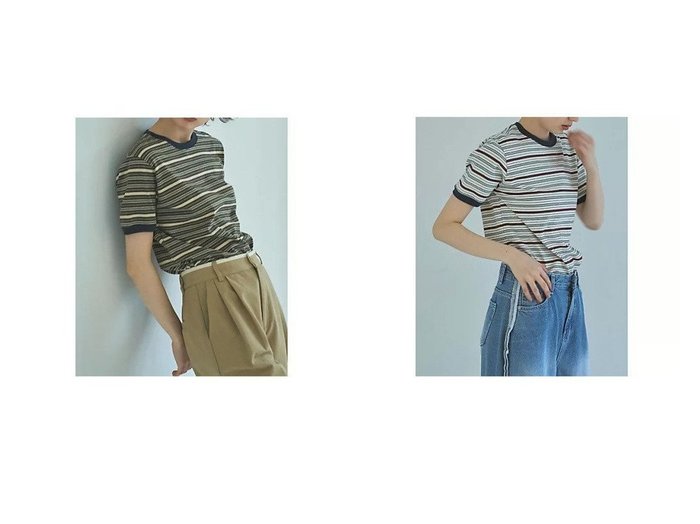 【marjour/マージュール】配色リンガーが映える、着回し自在なボーダーTシャツ おすすめ人気トレンドファッション通販アイテム 人気、トレンドファッション・服の通販 founy(ファニー) ファッション Fashion レディースファッション Ladies' Fashion Online ストレッチ Stretch デニム Denim バランス Balance ベーシック Basic ボーダー Border ポケット Pocket ロング Long |ID:crp329100000219390