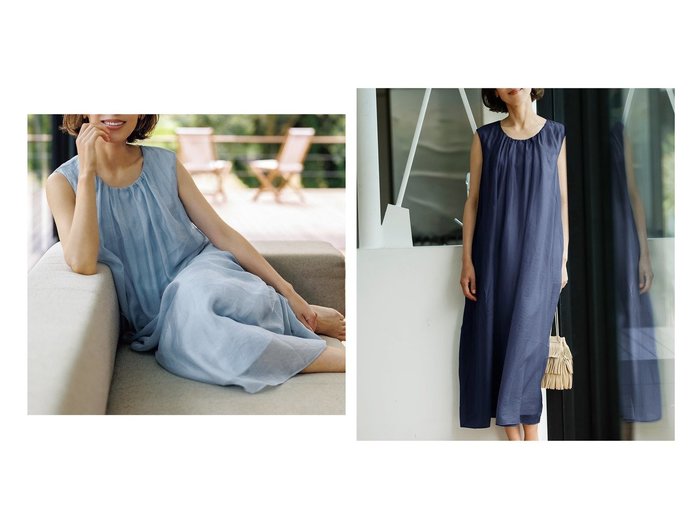 【DoCLASSE/ドゥクラッセ】上品に涼しげを纏う、大人のためのシアーワンピース おすすめ人気トレンドファッション通販アイテム 人気、トレンドファッション・服の通販 founy(ファニー) 　ファッション　Fashion　レディースファッション　Ladies' Fashion Online　ワンピース　Dress　NEW・新作・新着・新入荷　New Arrivals　インナー　Inner　カットソー　Cut And Sew　ギャザー　Gather　シアー　Sheer　ドレープ　Drape　ノースリーブ　No Sleeve　ポケット　Pocket　ワンポイント　One Point　エレガント 上品　Elegant　夏　Summer　|ID:crp329100000219392