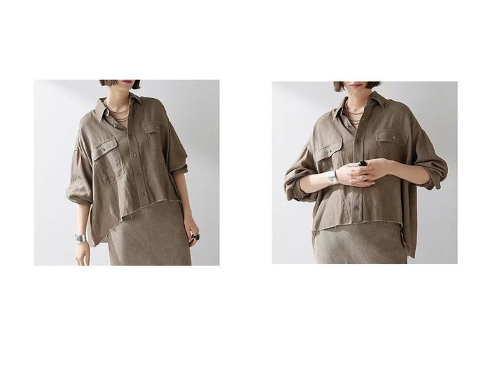 【Whim Gazette/ウィムガゼット】ヴィンテージムード漂うショート丈ツイル染めシャツで春夏のスタイルを格上げ おすすめ人気トレンドファッション通販アイテム インテリア・キッズ・メンズ・レディースファッション・服の通販 founy(ファニー) https://founy.com/ ファッション Fashion レディースファッション Ladies' Fashion Online トップス・カットソー Tops/Tshirt シャツ/ブラウス Shirts/Blouses 2025年 2025 2025春夏・S/S Ss,Spring/Summer,2025 おすすめ Recommend インナー Inner エレガント 上品 Elegant コンパクト Compact ショート Short スクエア Square セットアップ Set Up ツイル Twill デニム Denim バランス Balance ヴィンテージ Vintage 夏 Summer |ID:crp329100000219410
