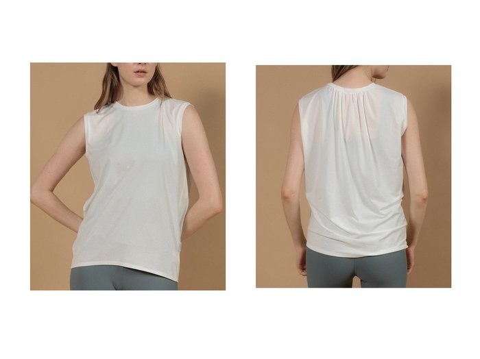 【Julier/ジュリエ】バックギャザーが映えるリラックス＆アクティブ両用プルオーバー おすすめ人気トレンドファッション通販アイテム 人気、トレンドファッション・服の通販 founy(ファニー) 　ファッション　Fashion　レディースファッション　Ladies' Fashion Online　トップス・カットソー　Tops/Tshirt　キャミソール / ノースリーブ　No Sleeves　プルオーバー　Pullover　スポーツウェア　Sportswear　スポーツ トップス　Sports Tops　アウトドア　Outdoor　ギャザー　Gather　シンプル　Simple　スポーツ　Sports　NEW・新作・新着・新入荷　New Arrivals　|ID:crp329100000219419