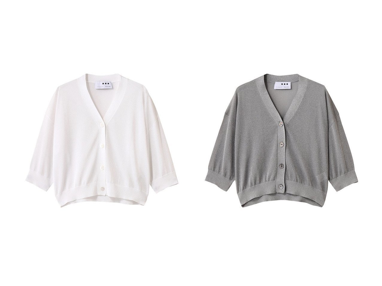 【three dots/スリー ドッツ】大人の夏に欠かせない 涼感シアーカーディガン おすすめ人気トレンドファッション通販アイテム インテリア・キッズ・メンズ・レディースファッション・服の通販 founy(ファニー) 　ファッション　Fashion　レディースファッション　Ladies' Fashion Online　トップス・カットソー　Tops/Tshirt　ニット　Knit Tops　カーディガン　Cardigans　カーディガン　Cardigan　コンパクト　Compact　シアー　Sheer　ショート　Short　バランス　Balance　人気　Popularity　NEW・新作・新着・新入荷　New Arrivals　ホワイト系　White　グレー系　Gray　|ID:crp329100000219442