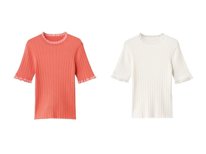 【allureville/アルアバイル】ロングシーズン活躍する 可憐ニットトップス おすすめ人気トレンドファッション通販アイテム インテリア・キッズ・メンズ・レディースファッション・服の通販 founy(ファニー) https://founy.com/ ファッション Fashion レディースファッション Ladies' Fashion Online トップス・カットソー Tops/Tshirt ニット Knit Tops プルオーバー Pullover 2025年 2025 2025-2026秋冬・A/W Aw/Autumn/Winter/Fw/Fall/2025-2026 スリーブ Sleeve ハーフ Half フェミニン Feminine フリル Frills ロング Long A/W・秋冬 Aw・Autumn/Winter・Fw・Fall-Winter |ID:crp329100000219475