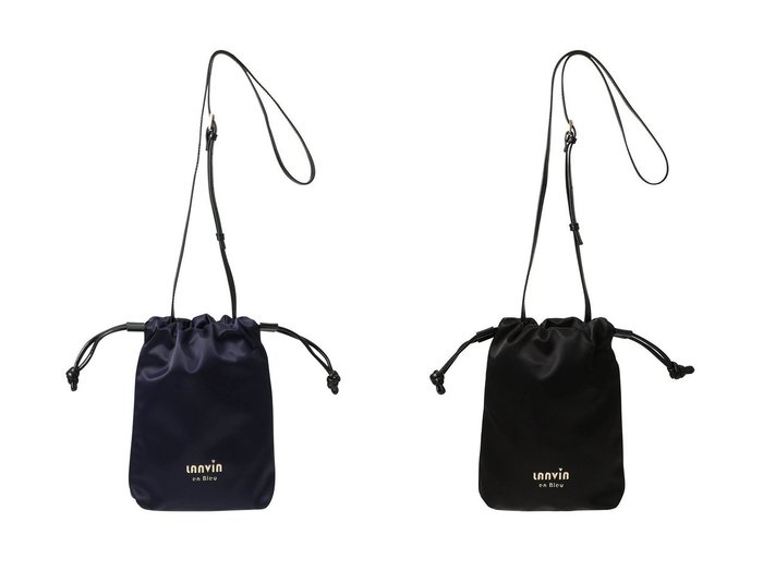 【LANVIN en Bleu/ランバン オン ブルー】使い勝手のよさと華やぎをお届け サテンナイロンドロストショルダーバッグ おすすめ人気トレンドファッション通販アイテム 人気、トレンドファッション・服の通販 founy(ファニー) 　ファッション　Fashion　レディースファッション　Ladies' Fashion Online　バッグ　Bag　サテン　Satin　パーティ　Party　ポーチ　Pouch　エレガント 上品　Elegant　NEW・新作・新着・新入荷　New Arrivals　財布　Wallet　|ID:crp329100000219485