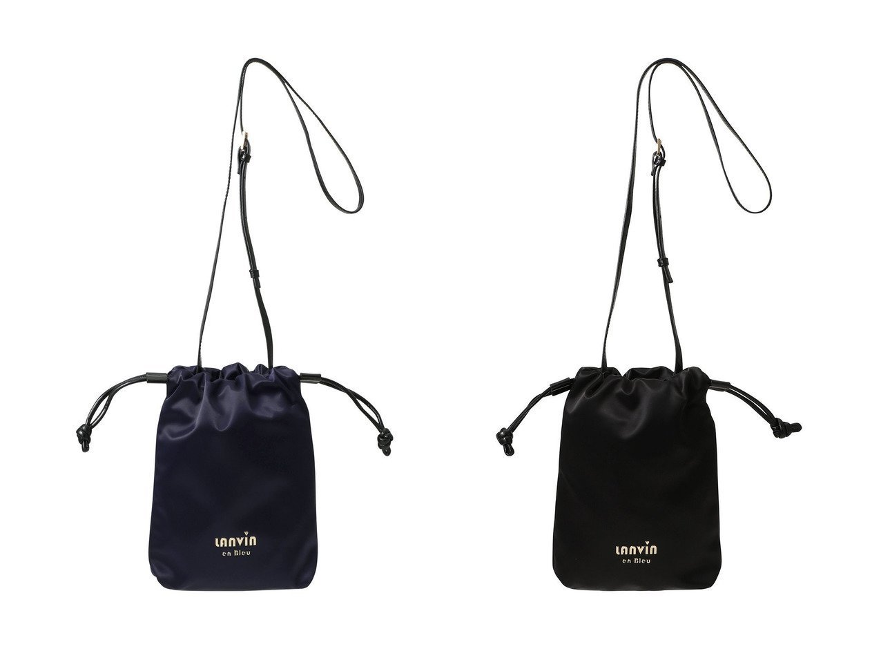 【LANVIN en Bleu/ランバン オン ブルー】使い勝手のよさと華やぎをお届け サテンナイロンドロストショルダーバッグ おすすめ人気トレンドファッション通販アイテム インテリア・キッズ・メンズ・レディースファッション・服の通販 founy(ファニー) 　ファッション　Fashion　レディースファッション　Ladies' Fashion Online　バッグ　Bag　サテン　Satin　パーティ　Party　ポーチ　Pouch　エレガント 上品　Elegant　NEW・新作・新着・新入荷　New Arrivals　財布　Wallet　ブルー系　Blue　ブラック系　Black　|ID:crp329100000219485