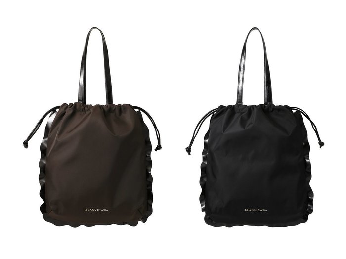 【LANVIN en Bleu/ランバン オン ブルー】カジュアルとドレッシーのいいとこ取り フリルデザイントートバッグ おすすめ人気トレンドファッション通販アイテム 人気、トレンドファッション・服の通販 founy(ファニー) 　ファッション　Fashion　レディースファッション　Ladies' Fashion Online　バッグ　Bag　フリル　Frills　NEW・新作・新着・新入荷　New Arrivals　|ID:crp329100000219486