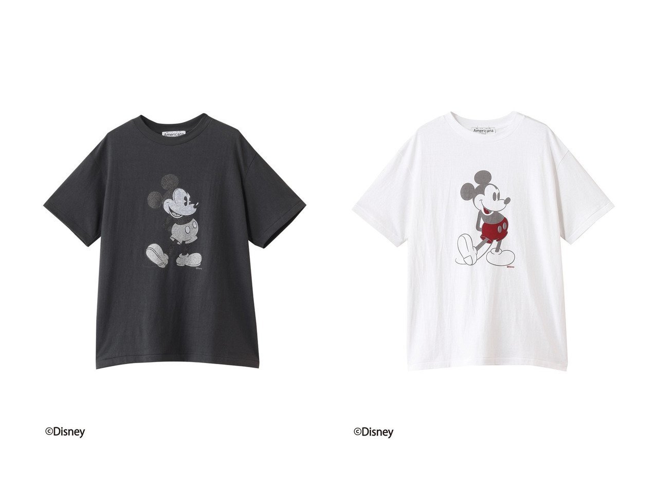 【Americana/アメリカーナ】Mickeyプリントが主役級の存在感を放つ ショートスリーブTシャツ おすすめ人気トレンドファッション通販アイテム インテリア・キッズ・メンズ・レディースファッション・服の通販 founy(ファニー) 　ファッション　Fashion　レディースファッション　Ladies' Fashion Online　トップス・カットソー　Tops/Tshirt　シャツ/ブラウス　Shirts/Blouses　ロング / Tシャツ　T-Shirts　カットソー　Cut and Sewn　2025年　2025　2025-2026秋冬・A/W　Aw/Autumn/Winter/Fw/Fall/2025-2026　ショート　Short　スリーブ　Sleeve　デニム　Denim　プリント　Print　ボトム　Bottom　A/W・秋冬　Aw・Autumn/Winter・Fw・Fall-Winter　ホワイト系　White　|ID:crp329100000219506