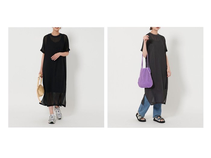 【BEAUTY&YOUTH / UNITED ARROWS/ビューティ&ユース ユナイテッドアローズ】涼感と上品さを纏うシフォンレイヤードワンピース おすすめ人気トレンドファッション通販アイテム 人気、トレンドファッション・服の通販 founy(ファニー) ファッション Fashion レディースファッション Ladies' Fashion Online ワンピース Dress おすすめ Recommend アンダー Under シフォン Chiffon スリット Slit ドレス Dress プリント Print ボトム Bottom リラックス Relax エレガント 上品 Elegant |ID:crp329100000219621