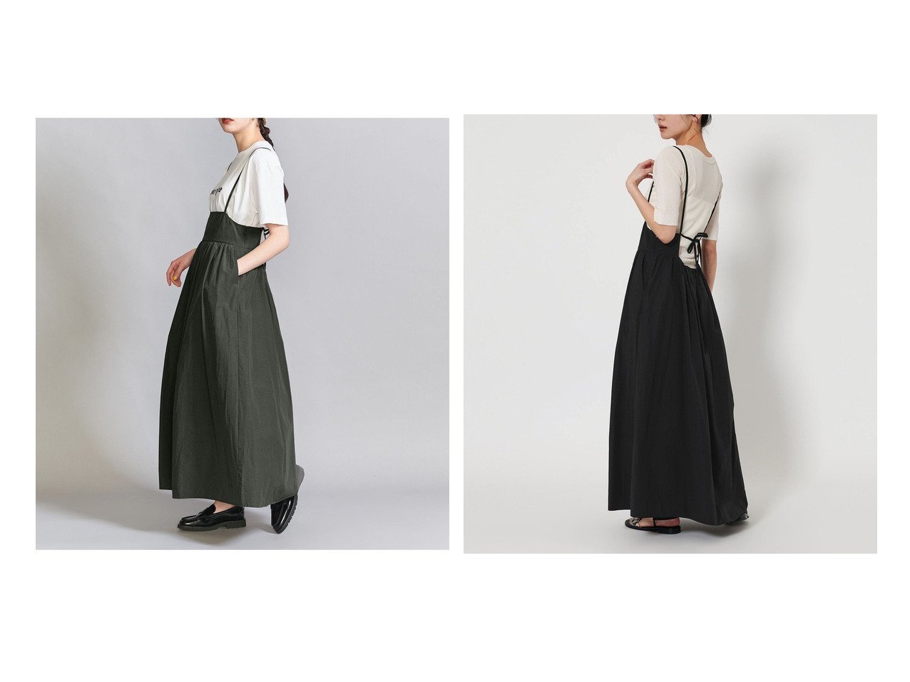 【BEAUTY&YOUTH / UNITED ARROWS/ビューティ&ユース ユナイテッドアローズ】2WAYで楽しむ バックコンシャスキャミワンピース おすすめ人気トレンドファッション通販アイテム インテリア・キッズ・メンズ・レディースファッション・服の通販 founy(ファニー) 　ファッション　Fashion　レディースファッション　Ladies' Fashion Online　ワンピース　Dress　キャミワンピース　No Sleeve Dresses　春　Spring　ガーリー　Girly　キャミワンピース　Cami Dress　ギャザー　Gather　コンパクト　Compact　サンダル　Sandals　シューズ　Shoes　スニーカー　Sneakers　タンク　Tank　定番　Standard　フェミニン　Feminine　フラット　Flat　ポケット　Pocket　ラップ　Wrap　S/S・春夏　Ss・Spring/Summer　おすすめ　Recommend　夏　Summer　ブラック系　Black　|ID:crp329100000219627