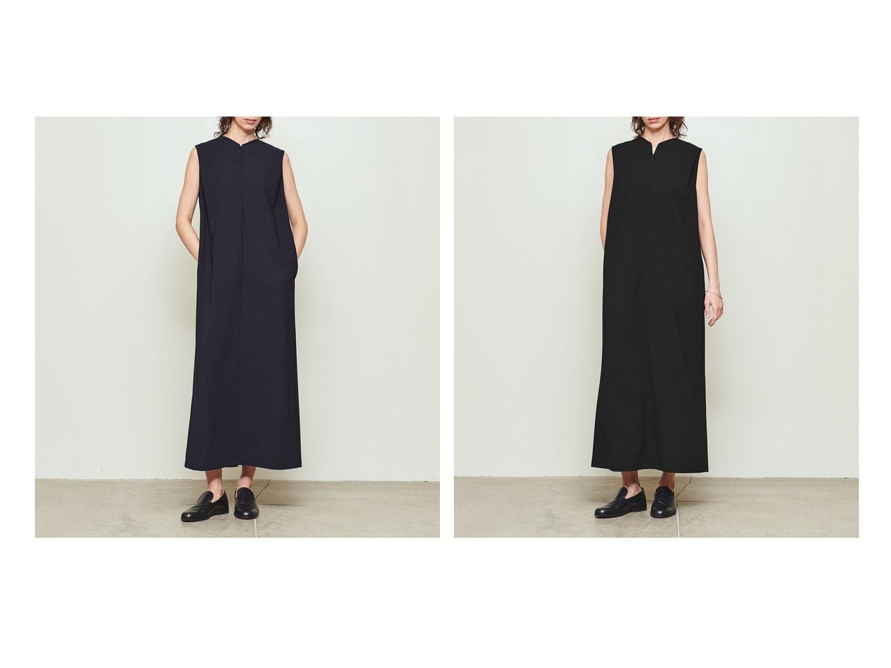 【UNITED ARROWS/ユナイテッドアローズ】ミニマルに魅せる スリーブレスIラインワンピース おすすめ人気トレンドファッション通販アイテム インテリア・キッズ・メンズ・レディースファッション・服の通販 founy(ファニー) 　ファッション　Fashion　レディースファッション　Ladies' Fashion Online　ワンピース　Dress　ドレス　Party Dresses　エレガント 上品　Elegant　コレクション　Collection　シューズ　Shoes　定番　Standard　バランス　Balance　フラット　Flat　フロント　Front　ベスト　Vest　おすすめ　Recommend　ブルー系　Blue　ブラック系　Black　|ID:crp329100000219631