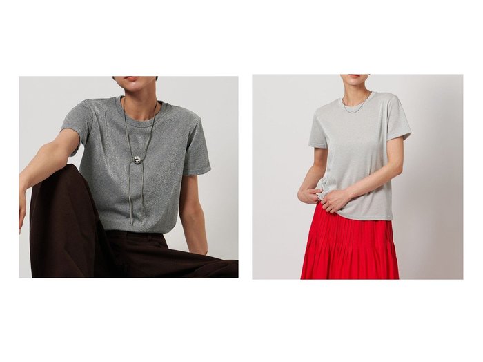 【UNITED ARROWS/ユナイテッドアローズ】上品な輝きを纏う ラメ天竺シンプルTシャツ おすすめ人気トレンドファッション通販アイテム 人気、トレンドファッション・服の通販 founy(ファニー) ファッション Fashion レディースファッション Ladies' Fashion Online トップス・カットソー Tops/Tshirt シャツ/ブラウス Shirts/Blouses ロング / Tシャツ T-Shirts おすすめ Recommend インナー Inner ギャザー Gather コンパクト Compact シンプル Simple ジャケット Jacket テーラード Tailored ワイド Wide エレガント 上品 Elegant |ID:crp329100000219632