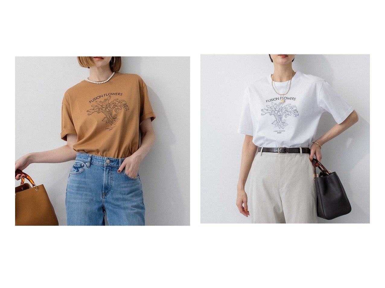 【NIJYUSANKU/23区】華やかに咲くチューリップ刺繍が魅力。JANE PACKERコラボの上品Tシャツ おすすめ人気トレンドファッション通販アイテム インテリア・キッズ・メンズ・レディースファッション・服の通販 founy(ファニー) 　ファッション　Fashion　レディースファッション　Ladies' Fashion Online　トップス・カットソー　Tops/Tshirt　シャツ/ブラウス　Shirts/Blouses　ロング / Tシャツ　T-Shirts　カットソー　Cut and Sewn　春　Spring　洗える　Washable　カットソー　Cut And Sew　コラボ　Collaboration　シンプル　Simple　スペシャル　Special　チューリップ　Tulip　デニム　Denim　なめらか　Smooth　フラワー　Flower　プリント　Print　モチーフ　Motif　S/S・春夏　Ss・Spring/Summer　NEW・新作・新着・新入荷　New Arrivals　おすすめ　Recommend　夏　Summer　エレガント 上品　Elegant　2025年　2025　2025春夏・S/S　Ss,Spring/Summer,2025　ホワイト系　White　グレー系　Gray　グリーン系　Green　|ID:crp329100000219653