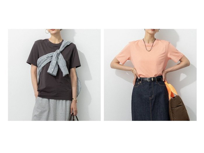 【NIJYUSANKU/23区】洗練されたシンプルさが魅力。毎日に寄り添う上質ベーシックTシャツ おすすめ人気トレンドファッション通販アイテム 人気、トレンドファッション・服の通販 founy(ファニー) 　ファッション　Fashion　レディースファッション　Ladies' Fashion Online　トップス・カットソー　Tops/Tshirt　シャツ/ブラウス　Shirts/Blouses　ロング / Tシャツ　T-Shirts　カットソー　Cut and Sewn　イエロー　Yellow　インナー　Inner　オレンジ　Orange　春　Spring　洗える　Washable　カットソー　Cut And Sew　シンプル　Simple　スペシャル　Special　スリーブ　Sleeve　タンク　Tank　デニム　Denim　なめらか　Smooth　フェミニン　Feminine　フレンチ　French　ベーシック　Basic　ボトム　Bottom　S/S・春夏　Ss・Spring/Summer　NEW・新作・新着・新入荷　New Arrivals　夏　Summer　エレガント 上品　Elegant　2025年　2025　2025春夏・S/S　Ss,Spring/Summer,2025　|ID:crp329100000219654