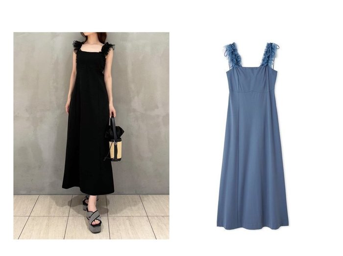 【FRAY I.D/フレイ アイディー】一枚で完成。涼しく華やか、カップ付きカットソーワンピース おすすめ人気トレンドファッション通販アイテム インテリア・キッズ・メンズ・レディースファッション・服の通販 founy(ファニー) https://founy.com/ ファッション Fashion レディースファッション Ladies' Fashion Online ワンピース Dress キャミワンピース No Sleeve Dresses インナー Inner エレガント 上品 Elegant オフショル Off Shoulder カットソー Cut And Sew キャミソール Camisole ダブル Double チュール Tulle トレンド Trend フリル Frills リボン Ribbon 夏 Summer |ID:crp329100000219670