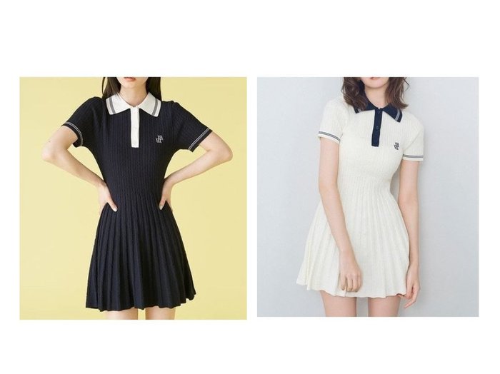 【Lily Brown/リリーブラウン】洗練されたケーブル編みが魅力。上品クラシカルなポロニットワンピース おすすめ人気トレンドファッション通販アイテム 人気、トレンドファッション・服の通販 founy(ファニー) ファッション Fashion レディースファッション Ladies' Fashion Online ワンピース Dress エレガント 上品 Elegant クラシカル Classical シェイプ Shape フレア Flare ボーダー Border 人気 Popularity 無地 Plain Color |ID:crp329100000219679