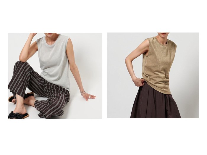 【UNITED ARROWS/ユナイテッドアローズ】上品なラメ感で魅せる、ミニマルなノースリーブカットソー おすすめ人気トレンドファッション通販アイテム 人気、トレンドファッション・服の通販 founy(ファニー) 　ファッション　Fashion　レディースファッション　Ladies' Fashion Online　トップス・カットソー　Tops/Tshirt　キャミソール / ノースリーブ　No Sleeves　カットソー　Cut and Sewn　インナー　Inner　カットソー　Cut And Sew　キャミソール　Camisole　ギャザー　Gather　コンパクト　Compact　シンプル　Simple　ノースリーブ　No Sleeve　ワイド　Wide　エレガント 上品　Elegant　|ID:crp329100000219727